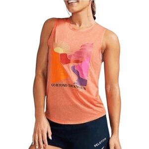 Spiritual Gangster x Peloton Muscle Tee Women’s‎ Large Orange Pink Sleeveless